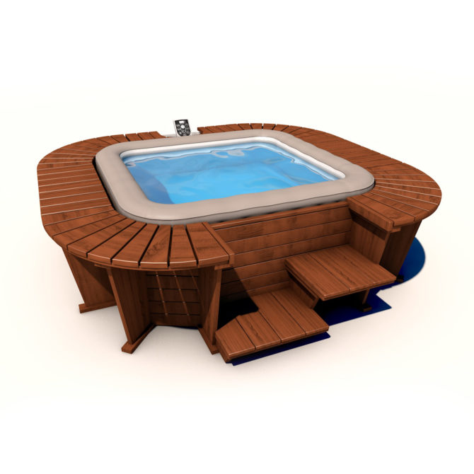 Spa Hinchable con Estructura de Madera K2O Queen Beach 271x296x80 cm para 5-7 Personas con Hydrojets