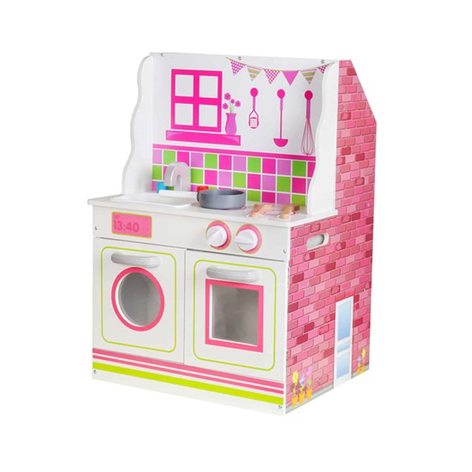 Casa de Muñecas y Cocina 2 en 1 Estela Outdoor Toys de MDF 47,5x40x67,5 cm