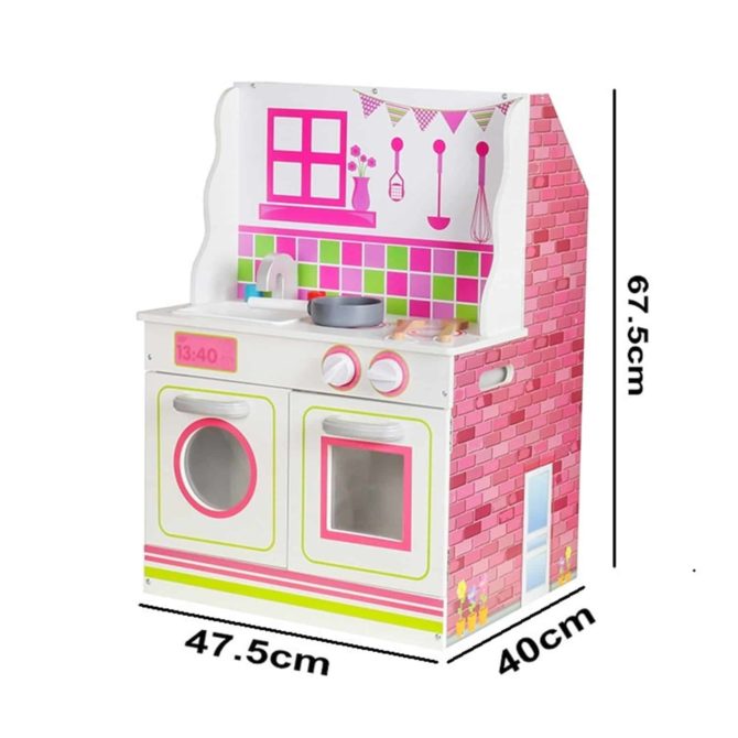 Casa de Muñecas y Cocina 2 en 1 Estela Outdoor Toys de MDF 47,5x40x67,5 cm - Imagen 4