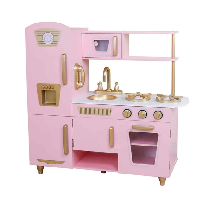 Cocina Infantil de Madera Leire Pink Outdoor Toys 85x33x89 cm Rosa Vintage - Imagen 3