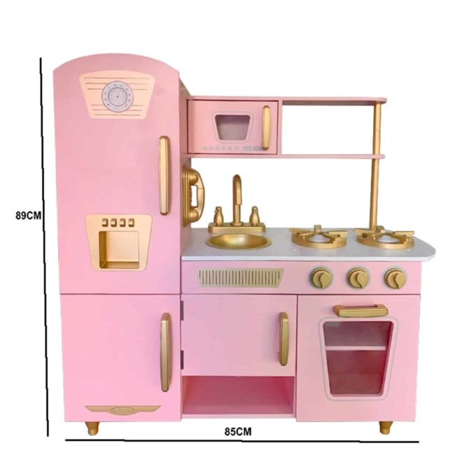 Cocina Infantil de Madera Leire Pink Outdoor Toys 85x33x89 cm Rosa Vintage - Imagen 4