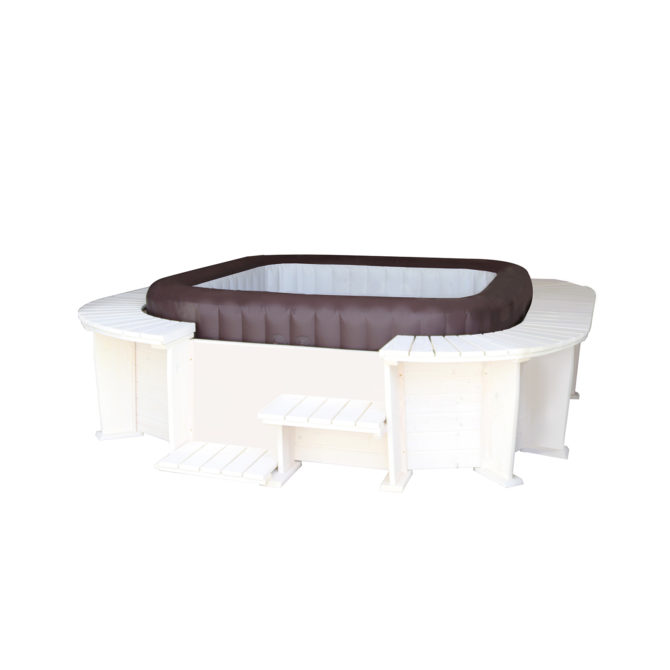 Spa Hinchable con Estructura de Madera Panelada K2O Olympia 271x296x80 cm para 5-7 personas con Hydrojets y Luz LED