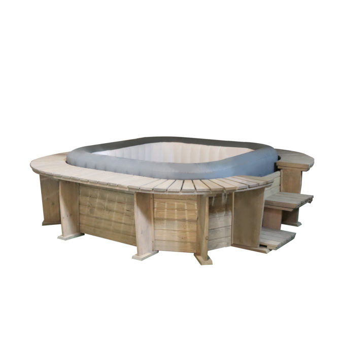 Spa Hinchable con Estructura de Madera y Pérgola K2O Seychelles 250x275x71 cm para 4-6 personas con Hydrojets - Imagen 3