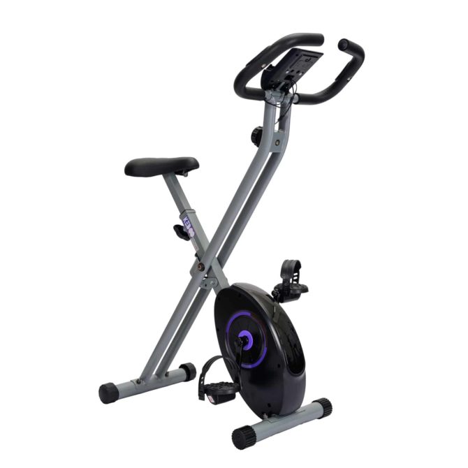 Bicicleta Estática Plegable Keboo Serie 300 Magnética con Pulsómetro de Manillar, 8 Niveles, Asiento Ajustable y Pantalla LCD