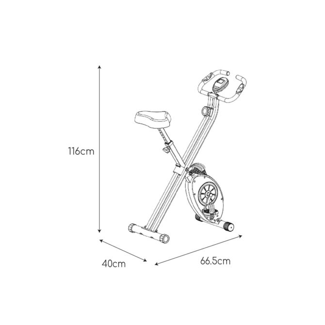 Bicicleta Estática Plegable Keboo Serie 300 Magnética con Pulsómetro de Manillar, 8 Niveles, Asiento Ajustable y Pantalla LCD - Imagen 4