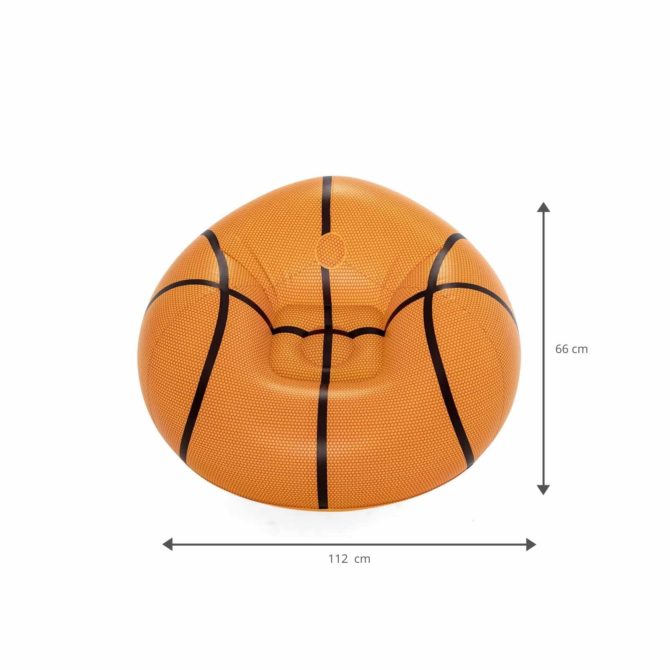 Sillón Hinchable Pelota de Baloncesto Bestway 114x112x66 cm Naranja - Imagen 4