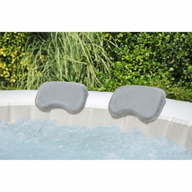 Set 2 Almohadas para Lay-Z-Spa de Bestway Acolchadas Acabado Textil 23x13x5 cm Gris - Imagen 3