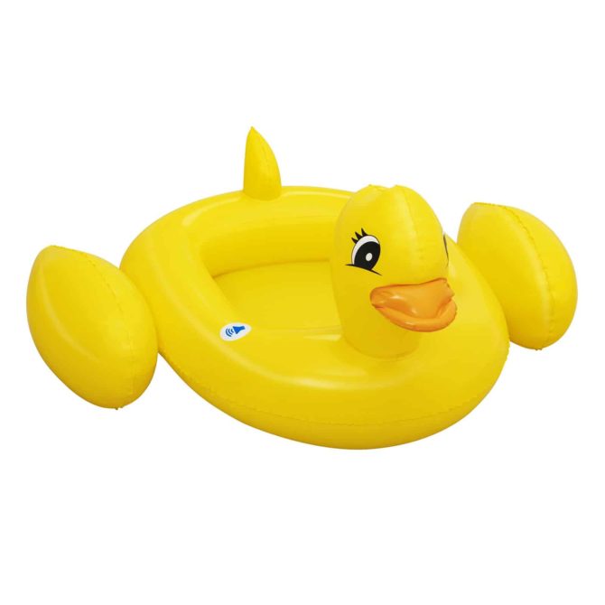 Barca Hinchable Infantil Pato Amarillo Bestway 111x98x51 cm con Sonido Divertido Mayores de 3 Años