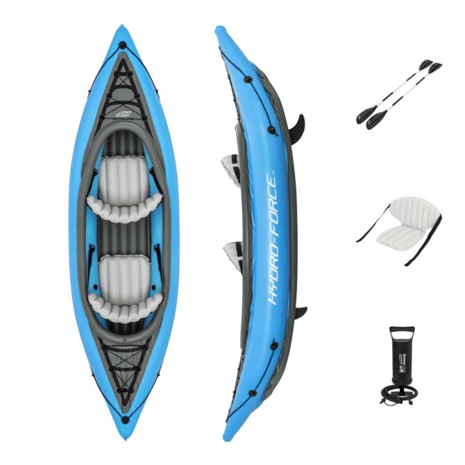 Kayak Hinchable Bestway Hydro-Force Doble Cove Champion 331x88X45 cm Con 2 Remos y Bomba de Mano