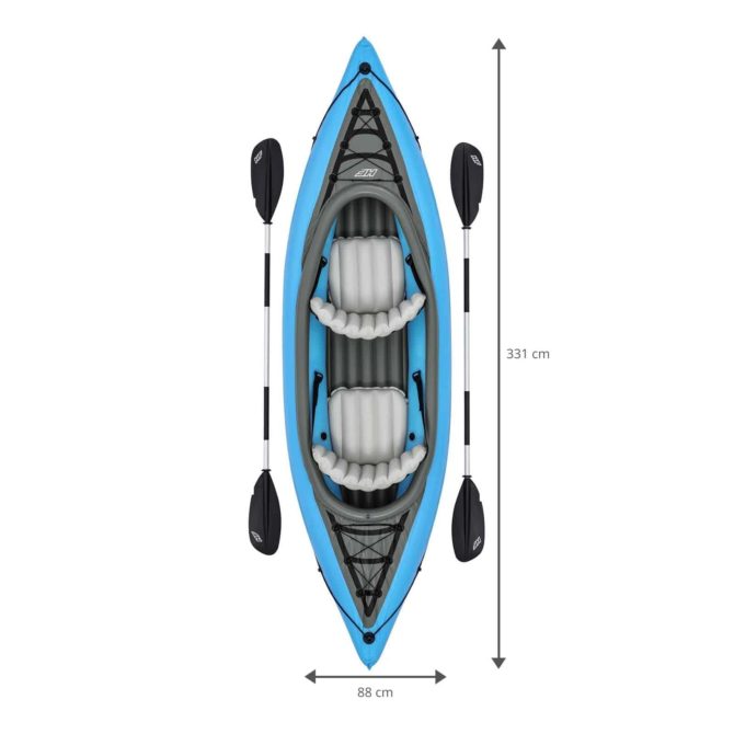 Kayak Hinchable Bestway Hydro-Force Doble Cove Champion 331x88X45 cm Con 2 Remos y Bomba de Mano - Imagen 2