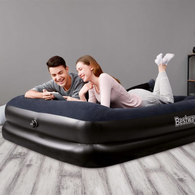 Cama Hinchable Tritech Doble Bestway 203x152x46 cm Con Inflador Eléctrico - Imagen 2