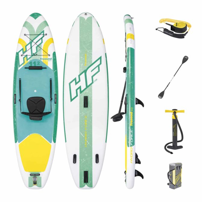 Tabla Paddle Surf Hinchable Bestway Hydro-Force Freesoul Tech 340x89x15 cm Con Remo, Asiento, Bomba y Bolsa