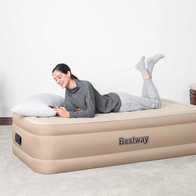 Cama Hinchable Bestway Air Mattress Twin Doble con Inflador Integrado 191x97x46 cm - Imagen 2