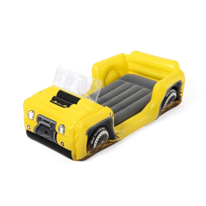 Cama Hinchable Infantil Bestway Coche Amarillo 160x84x62 cm