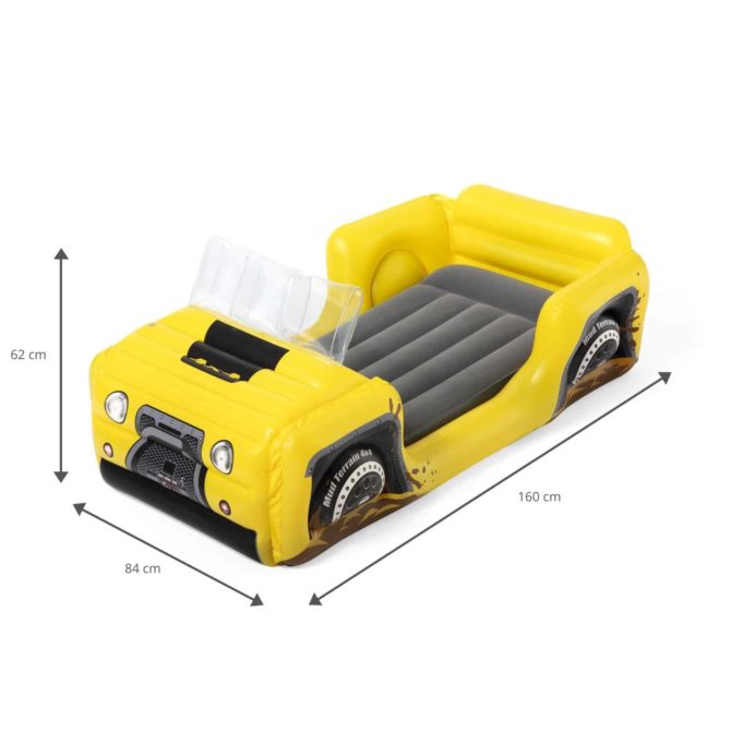 Cama Hinchable Infantil Bestway Coche Amarillo 160x84x62 cm - Imagen 4