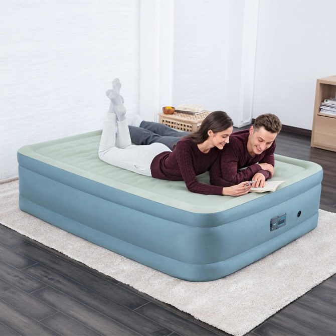 Cama Hinchable Doble Bestway Air Mattress Queen 203x152x51 cm Inflador Integrado y App Móvil - Imagen 2