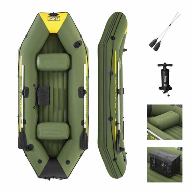 Barca Hinchable Neumática Bestway Hydro-Force Marine Pro Para 2 Adultos + 1 Niño 2 Remos