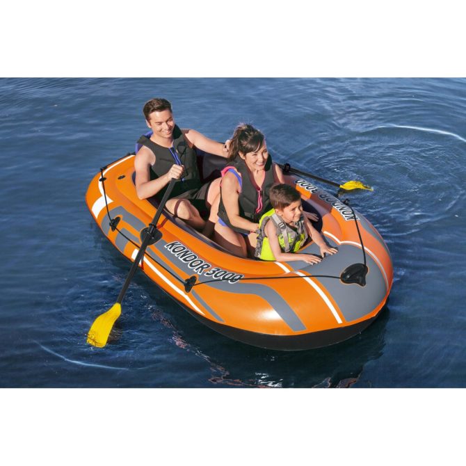 Barca Hinchable Bestway Kondor 3000 232x115 cm 3 Personas Con Remos y Bomba - Imagen 5