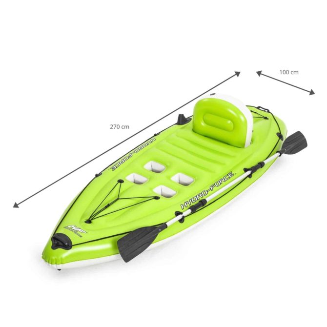 Kayak Hinchable Bestway Hydro-Force Koracle 270x100 cm Individual con Remo y Bomba - Imagen 5