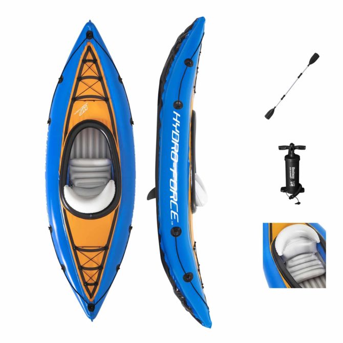 Kayak Hinchable Bestway Hydro-Force Cove Champion 275x81 cm Individual con Remo y Bomba