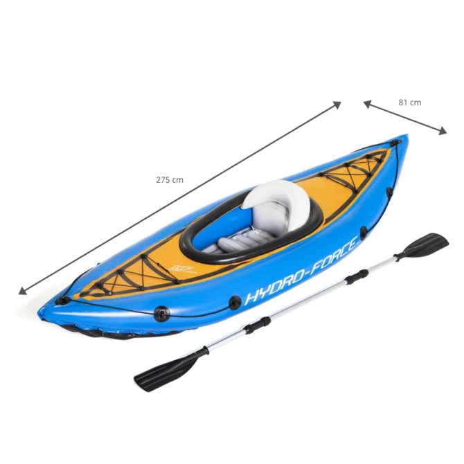 Kayak Hinchable Bestway Hydro-Force Cove Champion 275x81 cm Individual con Remo y Bomba - Imagen 5