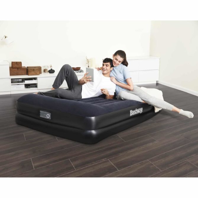 Cama Hinchable Doble Bestway 203x152x46 cm Inflador Integrado - Imagen 2