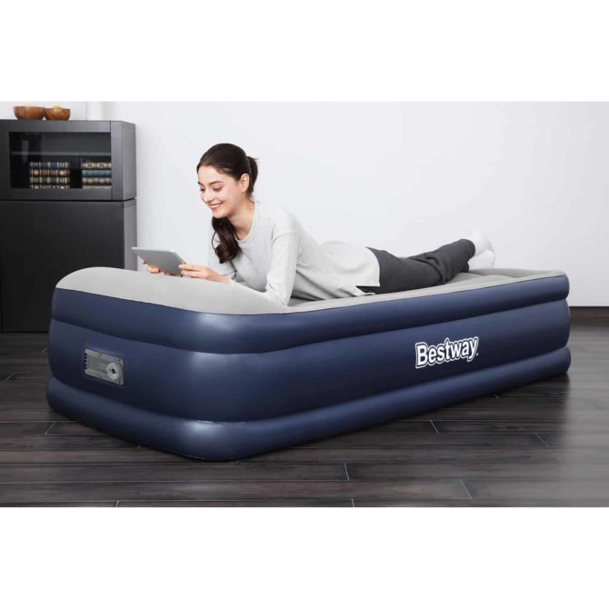 Cama Hinchable Individual Bestway 191x97x46 cm Inflador Integrado Gris - Imagen 2