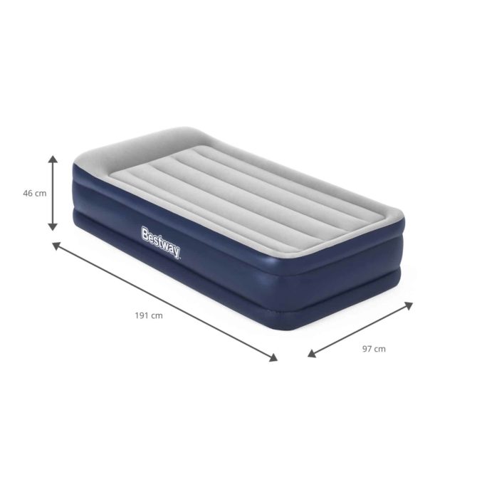 Cama Hinchable Individual Bestway 191x97x46 cm Inflador Integrado Gris - Imagen 4