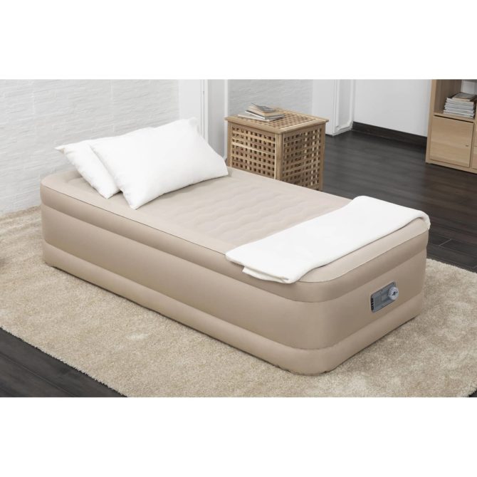 Cama Hinchable Individual Bestway 191x97x46 cm Inflador Integrado Fortech Beige - Imagen 5