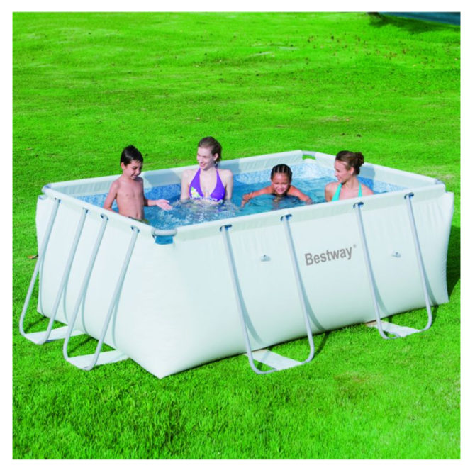 Pack Piscina Rectangular Bestway Frame 287x201x100 cm con Depuradora, Escalera, Kit de limpieza, y Dispensador de Cloro - Imagen 5