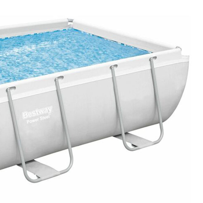 Pack Piscina Rectangular Bestway Frame 287x201x100 cm con Depuradora, Escalera, Kit de limpieza, y Dispensador de Cloro - Imagen 3