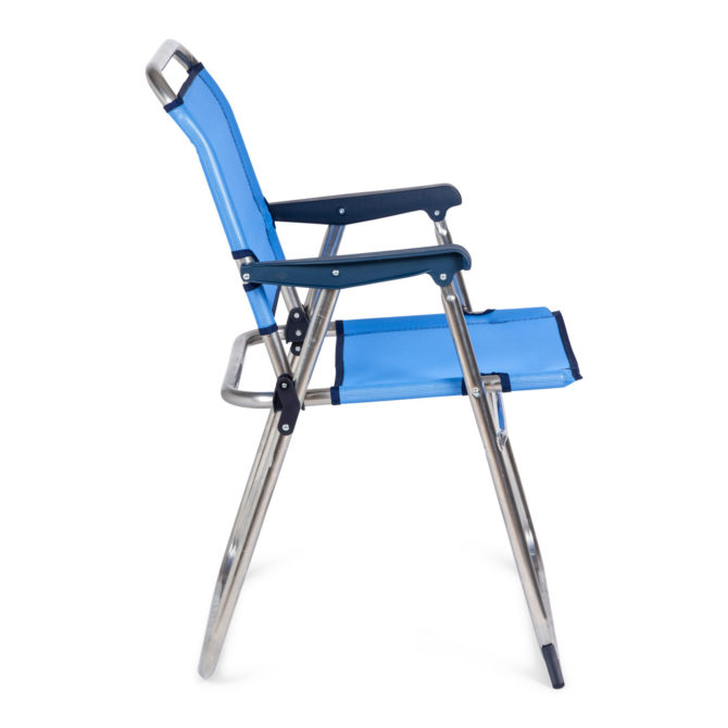 Silla de Playa Plegable Solenny con Respaldo Bajo 58x54x81 cm Color Azul - Imagen 3