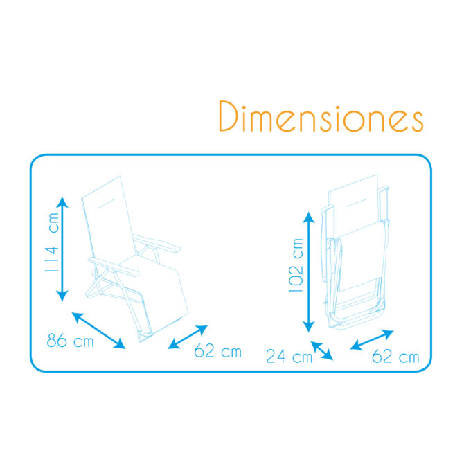 Tumbona Plegable de Jardín Solenny Regulable Acolchada 86x62x114 cm 6 Posiciones con Cabezal Anatómico - Imagen 4