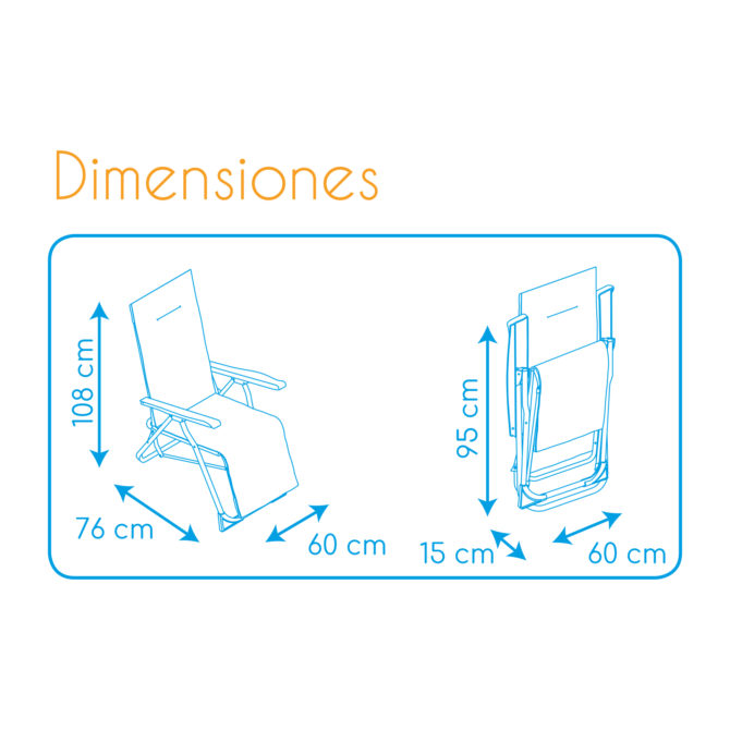 Tumbona Plegable de Jardín Solenny Regulable Acolchada 76x60x108 cm 5 Posiciones con Cabezal Anatómico - Imagen 4