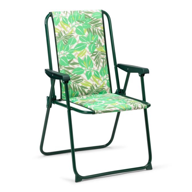 Silla Plegable de Jardín Solenny con Respaldo Alto Acolchada 80x60 cm