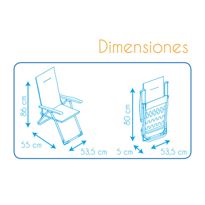 Silla Plegable de Jardín Solenny con Respaldo Alto Acolchada 80x60 cm - Imagen 4