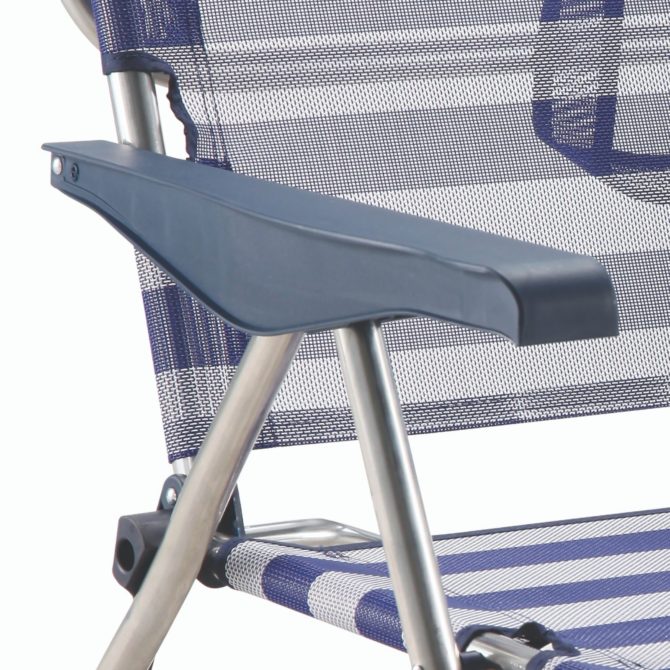 Silla de Playa Cama Plegable Solenny Reclinable con Respaldo Bajo y Asas 81x62x86 cm 4 Posiciones - Imagen 3