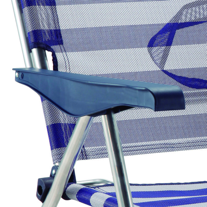 Silla de Playa Cama Plegable Solenny Reclinable con Respaldo Bajo y Asas 91x63x105 cm 4 Posiciones - Imagen 5