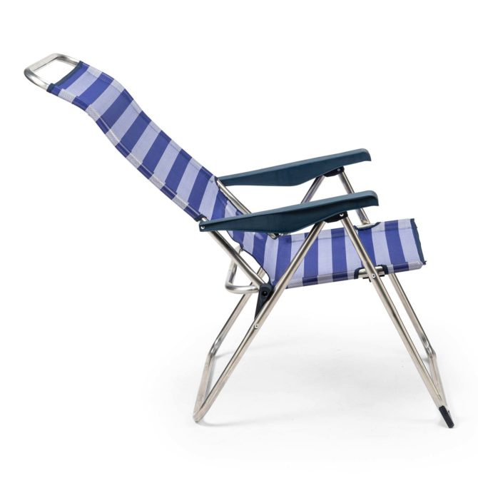 Silla de Playa Plegable Solenny Reclinable 5 Posiciones con Respaldo Anatómico 67x63x114 cm - Imagen 5