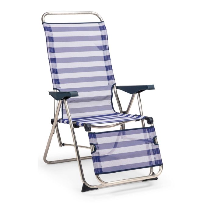 Silla de Playa y Jardín Plegable Solenny Reclinable con Respaldo Anatómico 75x63x114 cm 5 Posiciones