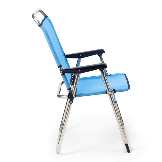 Silla de Playa Plegable Solenny con Respaldo Alto 58x58x90 cm Color Azul - Imagen 3