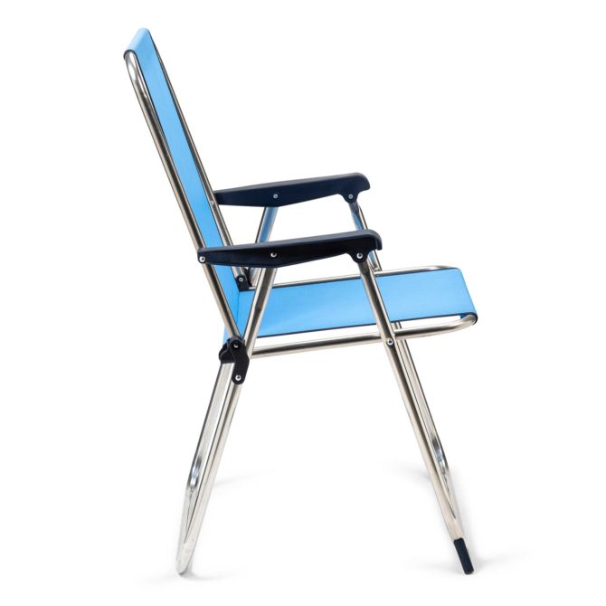 Silla de Playa Plegable Solenny con Respaldo Alto 55x53x89 cm Color Azul - Imagen 3