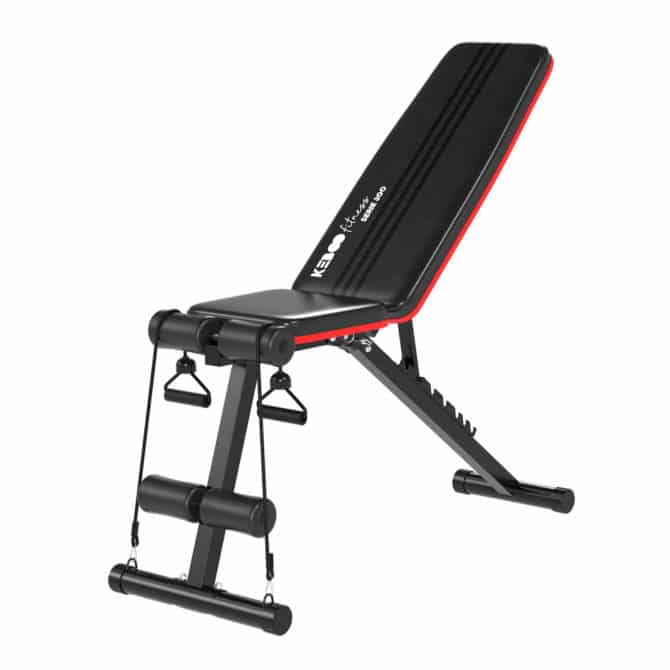 Banco de Musculación Keboo Fitness Serie 500 Ajustable con 7 Posiciones Multiejercicio 129,5x45x118 cm