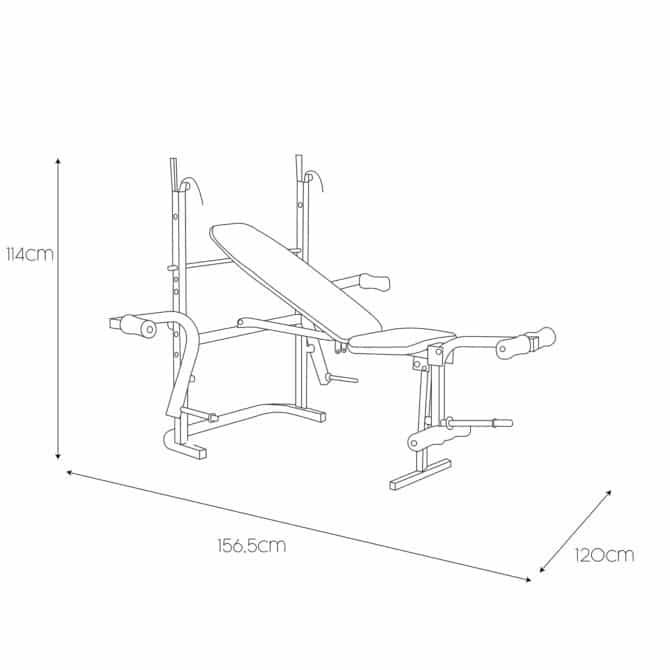 Banco de Musculación Keboo Fitness Serie 700 Plegable y Ajustable con 3 Posiciones Multiejercicio 156,5x120x114 cm - Imagen 2