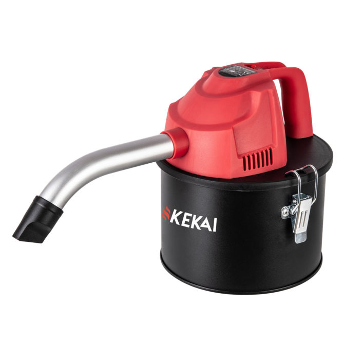 Aspirador de Cenizas Compacto 4 Litros Kekai Adriano 600W Filtro HEPA Lavable y Tubo de Aluminio Curvado