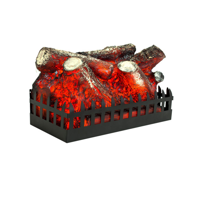 Chimenea Decorativa Uso Interior con Efecto Fuego de Leña Portátil Kekai Utah 47.5x22x27.64 cm Llamas LED en Acero y Resina - Imagen 3