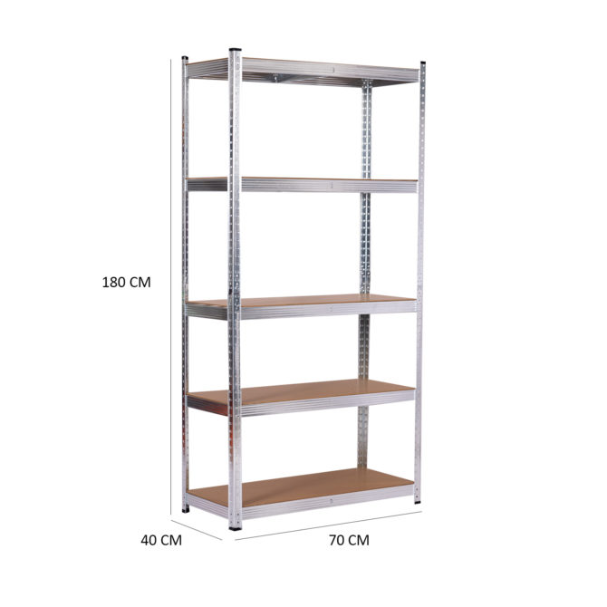 Estantería Metálica Galvanizada en Kit CATTERHOUSE Max Pro 70x40x180 cm Estantería de Almacenaje con 5 Baldas Ajustables Soporta hasta 875 kg - Imagen 4