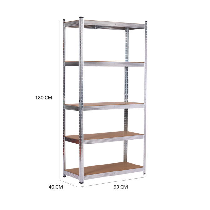 Estantería Metálica Galvanizada en Kit Catter House Max Pro 90x40x180 cm Estantería de Almacenaje con 5 Baldas Ajustables Soporta hasta 875 kg - Imagen 4