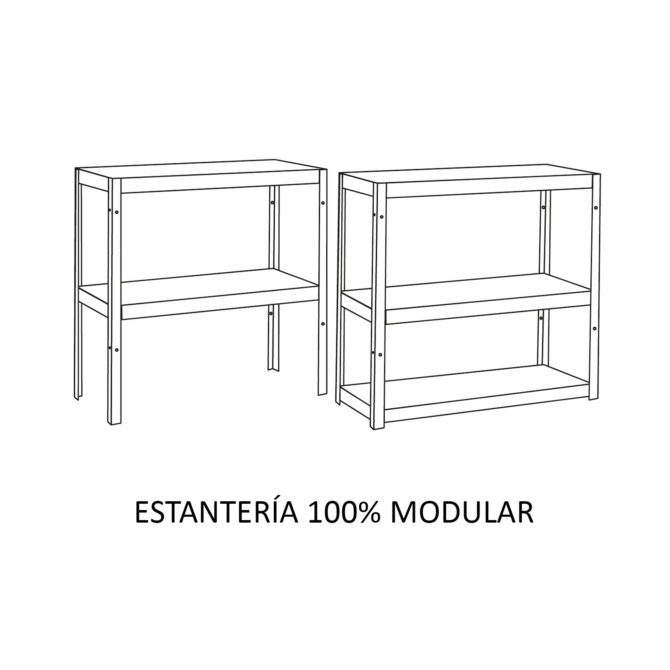 Pack 2 Estanterías Metálicas en Kit CATTERHOUSE Hans Plus 90x40x180 cm Estanterías de Almacenaje Color Negro con 5 Baldas Ajustables Soportan hasta 875 kg - Imagen 3