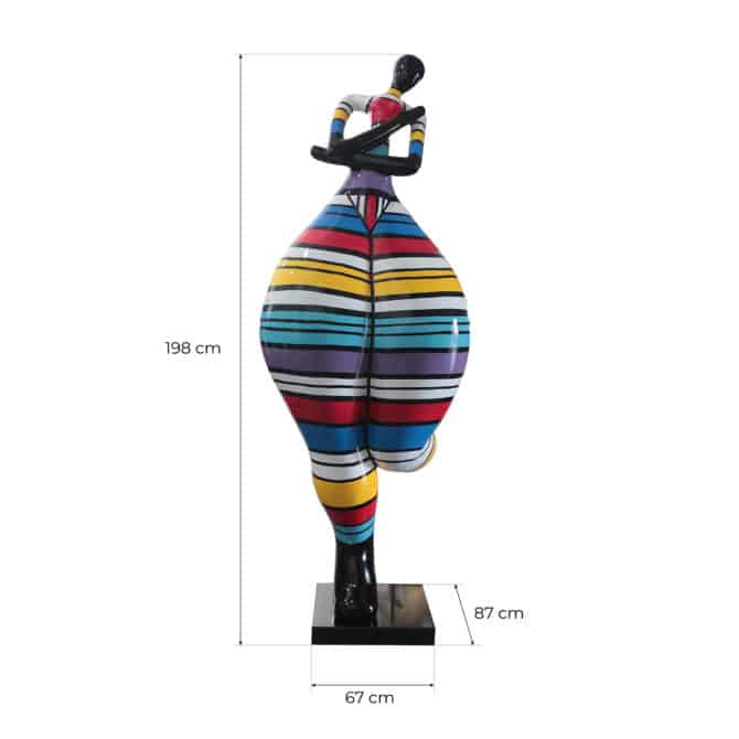 Figura Decorativa Silueta Femenina Tamaño XL Kuatéh Claire de Poliresina 67x87x198 cm Multicolor - Imagen 4